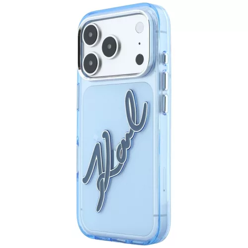 Karl Lagerfeld - IML Big Signature Resin Logo Metal Frame (KLHCP18X6HCKSRB) - iPhone 18 Pro Max / iPhone 17 Pro Max - Blue