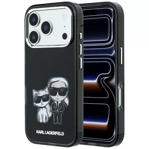 Karl Lagerfeld - Smooth Leather KC Bodies Sketch MagSafe (KLHMP18L6PWKCIDK) - iPhone 18 Pro / iPhone 17 Pro - Black