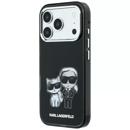 Karl Lagerfeld - Smooth Leather KC Bodies Sketch MagSafe (KLHMP18L6PWKCIDK) - iPhone 18 Pro / iPhone 17 Pro - Black