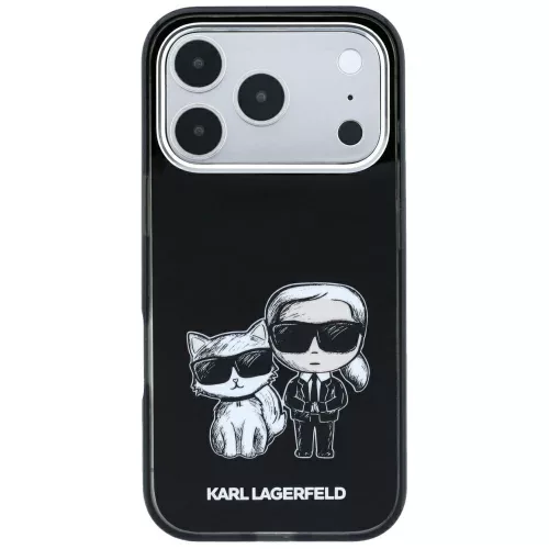 Karl Lagerfeld - Smooth Leather KC Bodies Sketch MagSafe (KLHMP18L6PWKCIDK) - iPhone 18 Pro / iPhone 17 Pro - Black