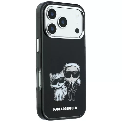 Karl Lagerfeld - Smooth Leather KC Bodies Sketch MagSafe (KLHMP18L6PWKCIDK) - iPhone 18 Pro / iPhone 17 Pro - Black