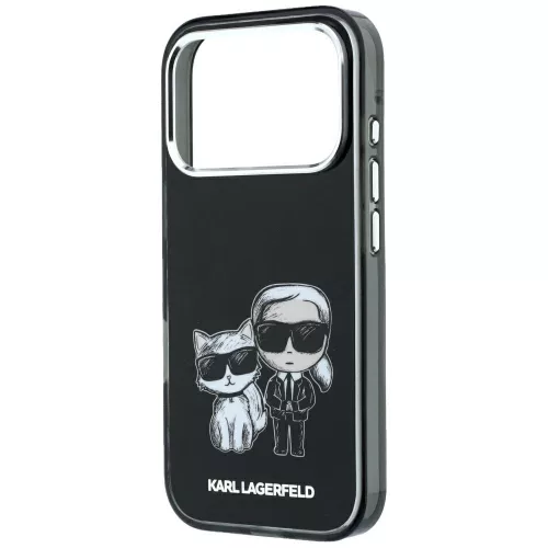 Karl Lagerfeld - Smooth Leather KC Bodies Sketch MagSafe (KLHMP18L6PWKCIDK) - iPhone 18 Pro / iPhone 17 Pro - Black