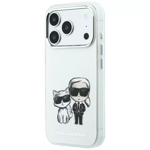 Karl Lagerfeld - Smooth Leather KC Bodies Sketch MagSafe (KLHMP18L6PWKCIDE) - iPhone 18 Pro / iPhone 17 Pro - Beige