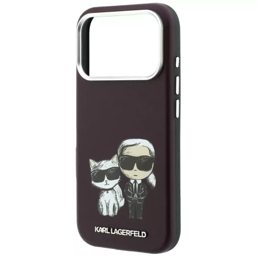 Karl Lagerfeld - Smooth Leather KC Bodies Sketch MagSafe (KLHMP18L6PWKCIDR) - iPhone 18 Pro / iPhone 17 Pro - Burgundy