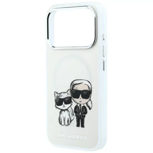 Karl Lagerfeld - Smooth Leather KC Bodies Sketch MagSafe (KLHMP18X6PWKCIDE) - iPhone 18 Pro Max / iPhone 17 Pro Max - Beige