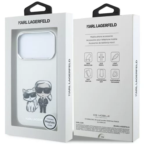 Karl Lagerfeld - Smooth Leather KC Bodies Sketch MagSafe (KLHMP18X6PWKCIDE) - iPhone 18 Pro Max / iPhone 17 Pro Max - Beige