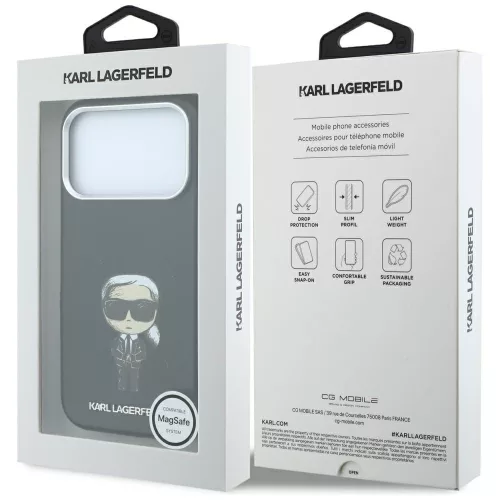 Karl Lagerfeld - Smooth Leather Ikonik Sketch MagSafe (KLHMP18L6PWKIKDK) - iPhone 18 Pro / iPhone 17 Pro - Black