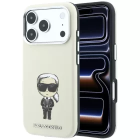   Karl Lagerfeld - Smooth Leather Ikonik Sketch MagSafe (KLHMP18L6PWKIKDE) - iPhone 18 Pro / iPhone 17 Pro - Beige