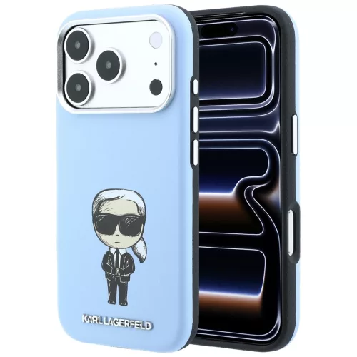 Karl Lagerfeld - Smooth Leather Ikonik Sketch MagSafe (KLHMP18L6PWKIKDB) - iPhone 18 Pro / iPhone 17 Pro - Blue