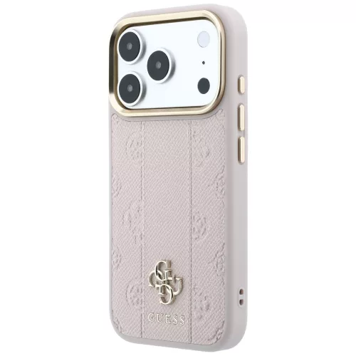 Guess - Leather Stripe Peony 4G MagSafe (GUHMP18X6PGSU4EP) - iPhone 18 Pro / iPhone 17 Pro - Pink