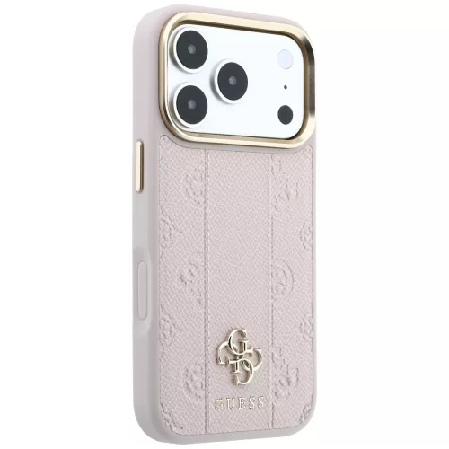 Guess - Leather Stripe Peony 4G MagSafe (GUHMP18X6PGSU4EP) - iPhone 18 Pro / iPhone 17 Pro - Pink