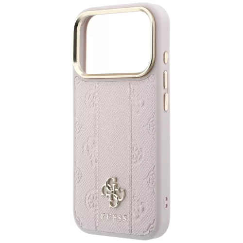 Guess - Leather Stripe Peony 4G MagSafe (GUHMP18X6PGSU4EP) - iPhone 18 Pro / iPhone 17 Pro - Pink