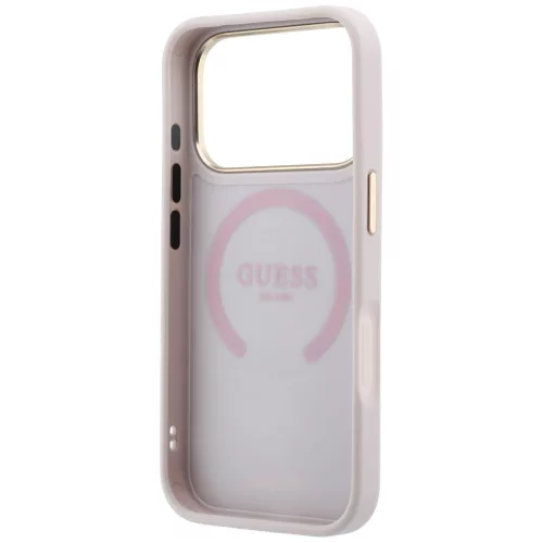 Guess - Leather Stripe Peony 4G MagSafe (GUHMP18X6PGSU4EP) - iPhone 18 Pro / iPhone 17 Pro - Pink