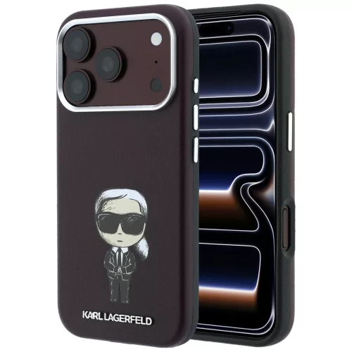 Karl Lagerfeld - HC MagSafe SW Smooth Leather Ikonik (KLHMP18X6PWKIKDR) - iPhone 18 Pro Max / iPhone 17 Pro Max - Burgundy
