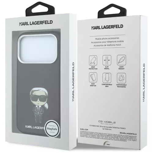Karl Lagerfeld - HC MagSafe SW Smooth Leather Ikonik (KLHMP18X6PWKIKDR) - iPhone 18 Pro Max / iPhone 17 Pro Max - Burgundy