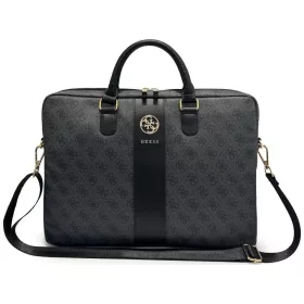   Guess - Computer Bag 4G Round Classic Logo Stripe (GUCB166PG4S4RK) - 16", Eco-Leather, Zipper, Adjustable Strap - Black