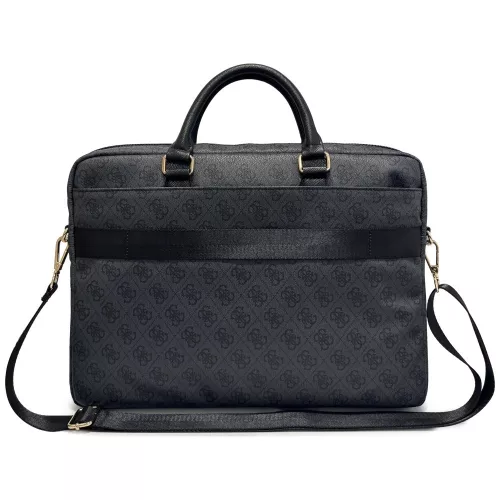 Guess - Computer Bag 4G Round Classic Logo Stripe (GUCB166PG4S4RK) - 16", Eco-Leather, Zipper, Adjustable Strap - Black