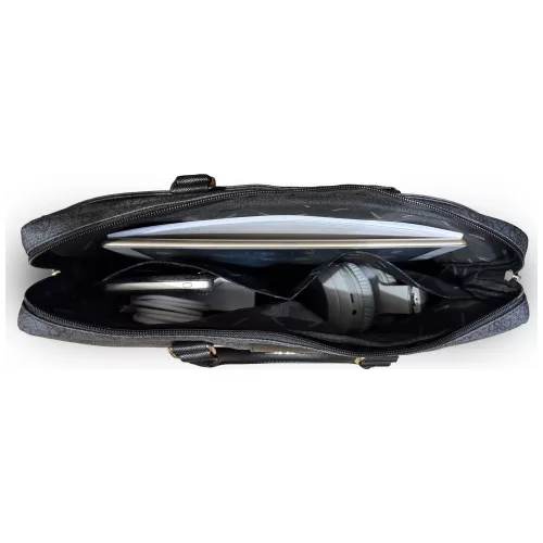 Guess - Computer Bag 4G Round Classic Logo Stripe (GUCB166PG4S4RK) - 16", Eco-Leather, Zipper, Adjustable Strap - Black