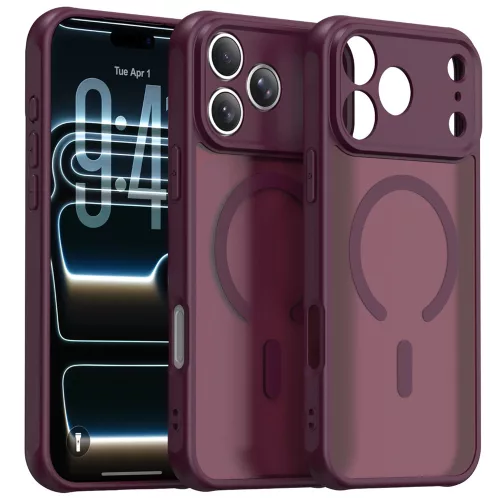 Techsuit - HaloFrost II MagSafe - iPhone 18 Pro Max / iPhone 17 Pro Max - Dark Cherry