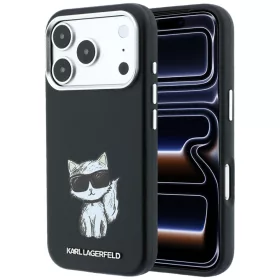   Karl Lagerfeld - Smooth Leather Choupette Sketch MagSafe (KLHMP18L6PWCIKDK) - iPhone 18 Pro / iPhone 17 Pro - Black