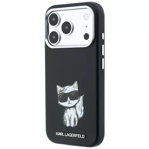 Karl Lagerfeld - Smooth Leather Choupette Sketch MagSafe (KLHMP18L6PWCIKDK) - iPhone 18 Pro / iPhone 17 Pro - Black