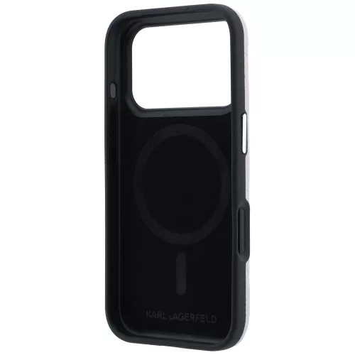 Karl Lagerfeld - Grained Leather Mono Resin Logo MagSafe (KLHMP18X6PWKLMHP) - iPhone 18 Pro Max / iPhone 17 Pro Max - Pink