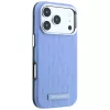 Karl Lagerfeld - Grained Leather Mono Resin Logo MagSafe (KLHMP18X6PWKLMHB) - iPhone 18 Pro Max / iPhone 17 Pro Max - Light Blue