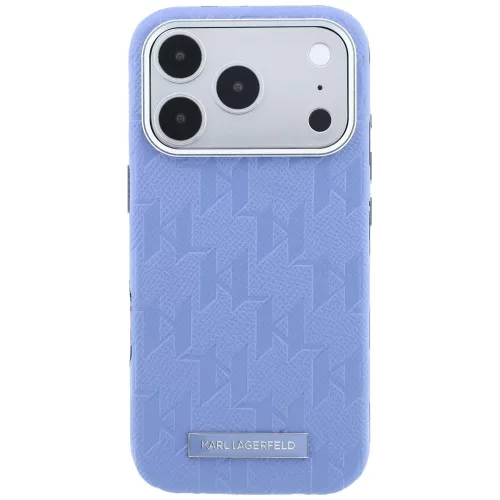 Karl Lagerfeld - Grained Leather Mono Resin Logo MagSafe (KLHMP18L6PWKLMHB) - iPhone 18 Pro / iPhone 17 Pro - Light Blue
