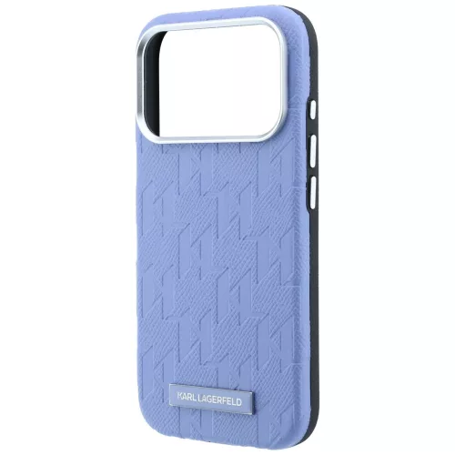 Karl Lagerfeld - Grained Leather Mono Resin Logo MagSafe (KLHMP18L6PWKLMHB) - iPhone 18 Pro / iPhone 17 Pro - Light Blue