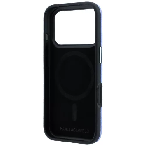 Karl Lagerfeld - Grained Leather Mono Resin Logo MagSafe (KLHMP18L6PWKLMHB) - iPhone 18 Pro / iPhone 17 Pro - Light Blue