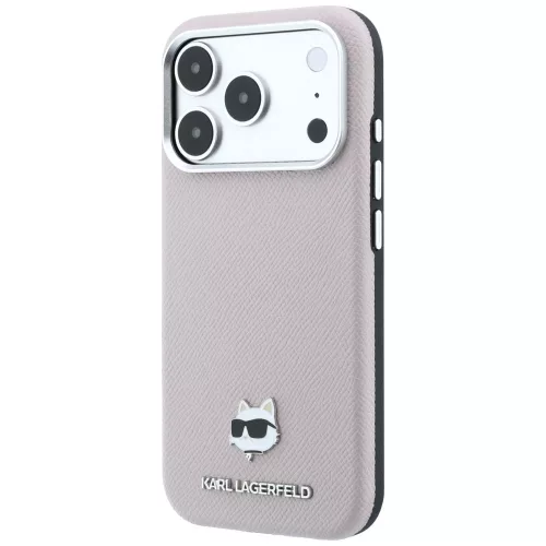 Karl Lagerfeld - Grained Leather Choupette Head MagSafe (KLHMP18X6PSCHLP) - iPhone 18 Pro Max / iPhone 17 Pro Max - Pink