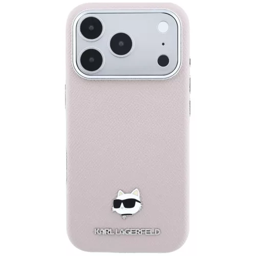 Karl Lagerfeld - Grained Leather Choupette Head MagSafe (KLHMP18X6PSCHLP) - iPhone 18 Pro Max / iPhone 17 Pro Max - Pink