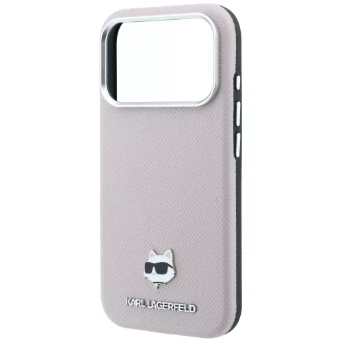 Karl Lagerfeld - Grained Leather Choupette Head MagSafe (KLHMP18X6PSCHLP) - iPhone 18 Pro Max / iPhone 17 Pro Max - Pink