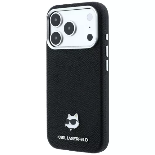 Karl Lagerfeld - Grained Leather Choupette Head MagSafe (KLHMP18L6PSCHLK) - iPhone 18 Pro / iPhone 17 Pro - Black
