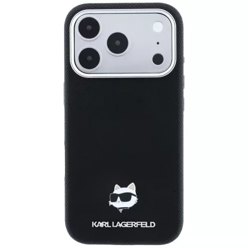 Karl Lagerfeld - Grained Leather Choupette Head MagSafe (KLHMP18L6PSCHLK) - iPhone 18 Pro / iPhone 17 Pro - Black
