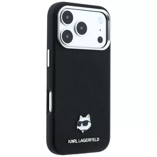 Karl Lagerfeld - Grained Leather Choupette Head MagSafe (KLHMP18L6PSCHLK) - iPhone 18 Pro / iPhone 17 Pro - Black