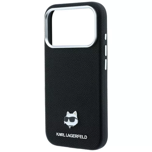 Karl Lagerfeld - Grained Leather Choupette Head MagSafe (KLHMP18L6PSCHLK) - iPhone 18 Pro / iPhone 17 Pro - Black