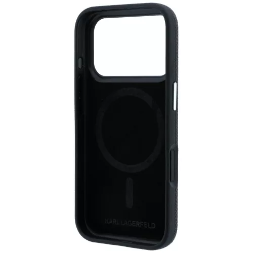 Karl Lagerfeld - Grained Leather Choupette Head MagSafe (KLHMP18L6PSCHLK) - iPhone 18 Pro / iPhone 17 Pro - Black