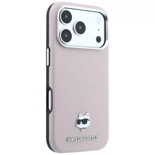 Karl Lagerfeld - Grained Leather Choupette Head MagSafe (KLHMP18L6PSCHLP) - iPhone 18 Pro / iPhone 17 Pro - Pink