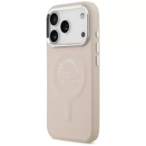 Karl Lagerfeld - Leather Ring Karl RSG Logo MagSafe (KLHMP18LPSKRSGEP) - iPhone 18 Pro / iPhone 17 Pro - Pink
