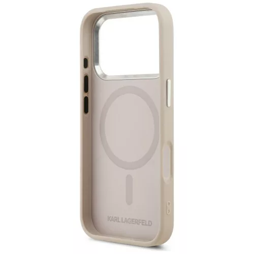 Karl Lagerfeld - Leather Ring Karl RSG Logo MagSafe (KLHMP18LPSKRSGEP) - iPhone 18 Pro / iPhone 17 Pro - Pink