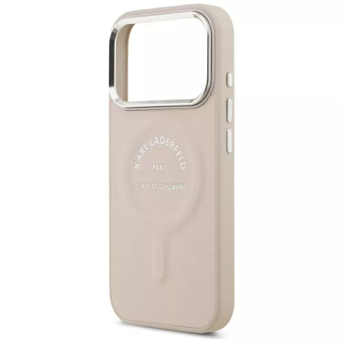 Karl Lagerfeld - Leather Ring Karl RSG Logo MagSafe (KLHMP18LPSKRSGEP) - iPhone 18 Pro / iPhone 17 Pro - Pink