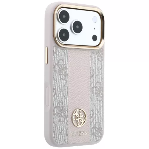 Guess - Leather 4G Stripe Round Classic Logo MagSafe (GUHMP18X6P4G4RCP) - iPhone 18 Pro Max / iPhone 17 Pro Max - Pink