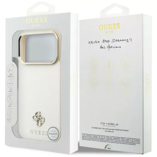 Guess - Saffiano Small 4G Classic MagSafe (GUHMP18X6PSA4DME) - iPhone 18 Pro Max / iPhone 17 Pro Max - Beige