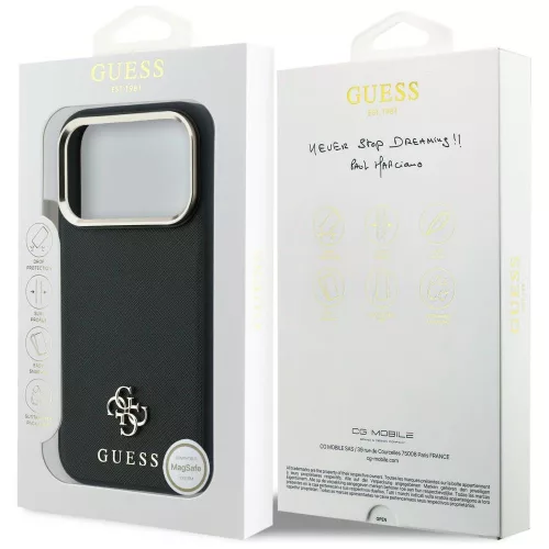 Guess - Saffiano Small 4G Classic MagSafe (GUHMP18X6PSA4DMK) - iPhone 18 Pro Max / iPhone 17 Pro Max - Black
