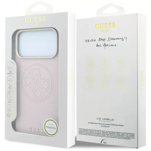 Guess - Leather Perforated 4G MagSafe (GUHMP18X6PS4SRGP) - iPhone 18 Pro Max / iPhone 17 Pro Max - Pink
