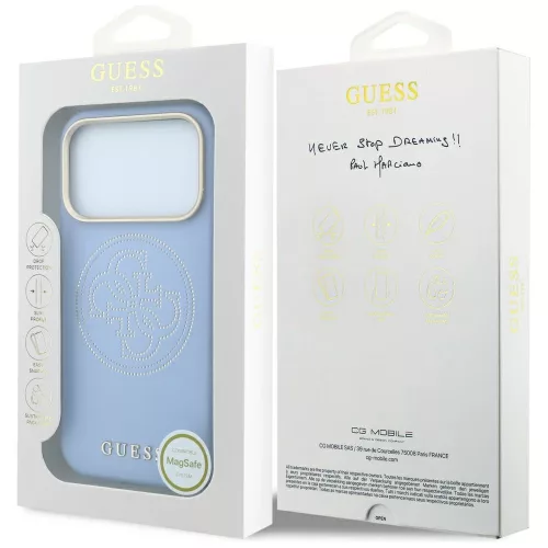 Guess - Leather Perforated 4G MagSafe (GUHMP18X6PS4SRGB) - iPhone 18 Pro Max / iPhone 17 Pro Max - Light Blue