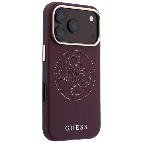 Guess - Leather Perforated 4G MagSafe (GUHMP18X6PS4SRGU) - iPhone 18 Pro Max / iPhone 17 Pro Max - Burgundy