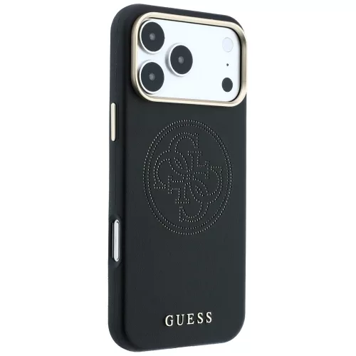 Guess - Leather Perforated 4G MagSafe (GUHMP18L6PS4SRGK) - iPhone 18 Pro / iPhone 17 Pro - Black