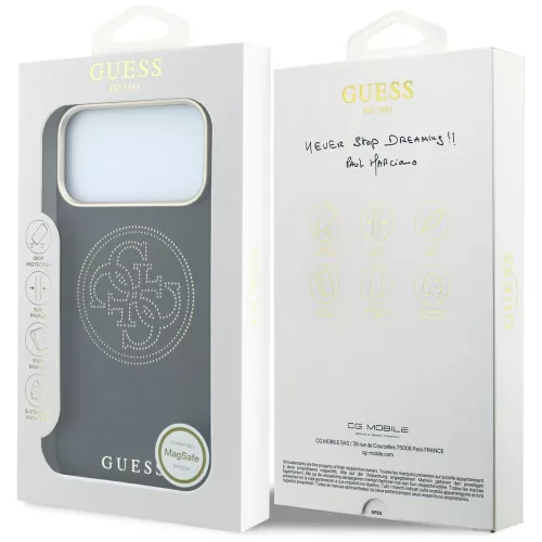 Guess - Leather Perforated 4G MagSafe (GUHMP18L6PS4SRGK) - iPhone 18 Pro / iPhone 17 Pro - Black